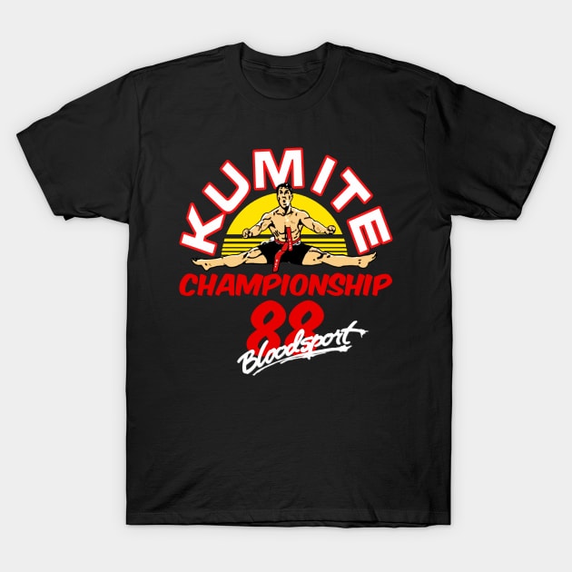 Kumite Championship Bloodsport 88 T-Shirt by Niko Neon